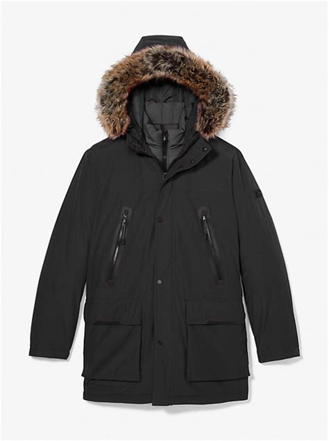 michael kors berne faux-fur trim parka